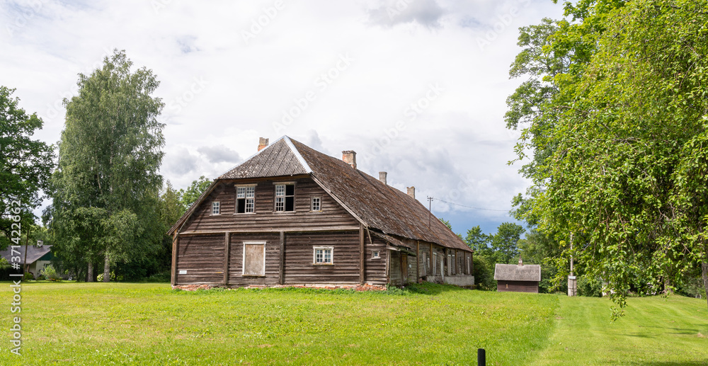 wooden house in estonian village