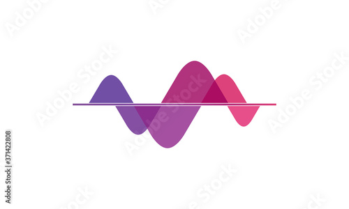 Creative Vector Illustration Logo Design Sound Wave Mountain