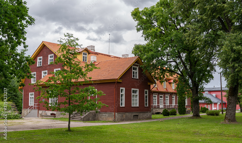 wooden mansion in estonia europe
