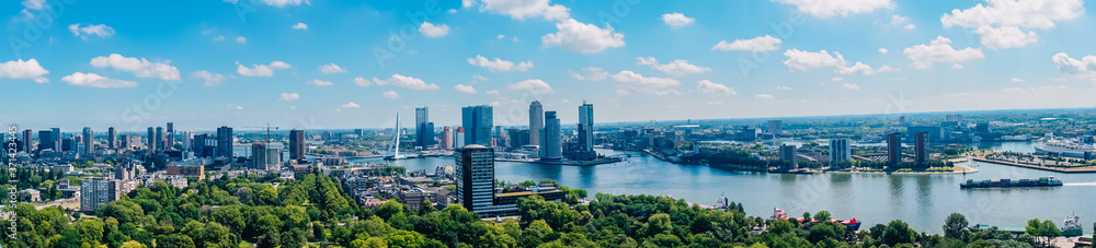 beautiful panorama view of Rotterdam from Euromast 