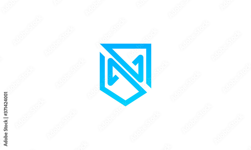 Creative Vector Illustration Logo Design Shield Connection Unlimited Monogram Line Creative Vector Illustration Logo Design Shield Connection Unlimited Monogram Line