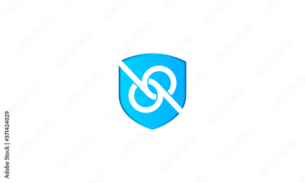 Creative abstract logo design shield connected B and Q. Creative abstract logo design shield connected B and Q.