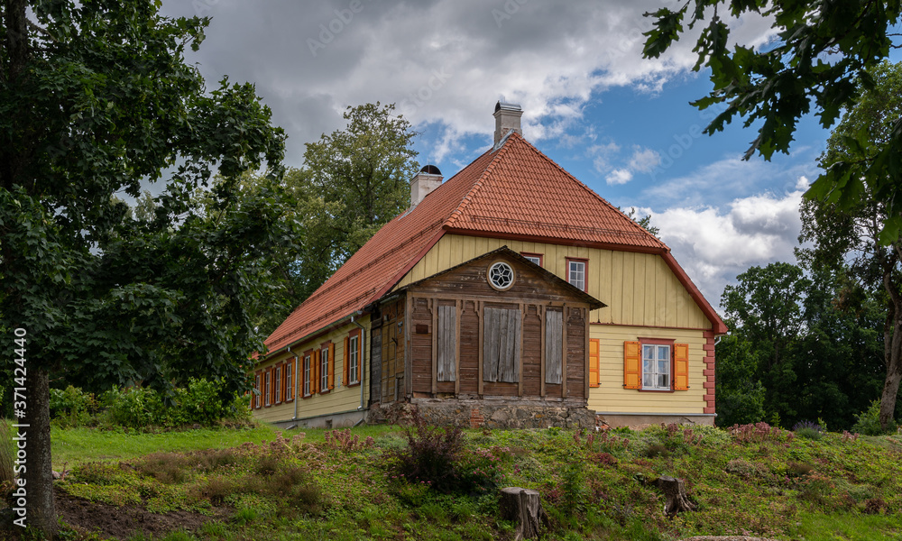 Fototapeta premium old wooden mansion in estonia europe