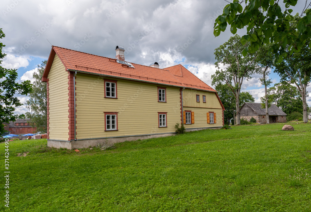 old wooden mansion in estonia europe