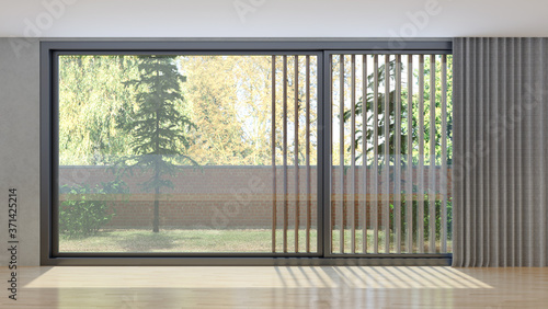 Large luxury modern minimal bright interiors room mockup illustration 3D rendering © 3DarcaStudio