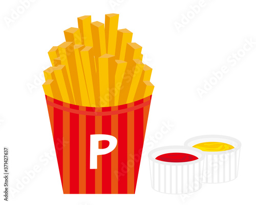 フライドポテトのベクターイラスト　フレンチフライ