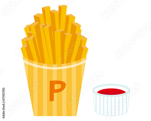 フライドポテトのベクターイラスト　フレンチフライ