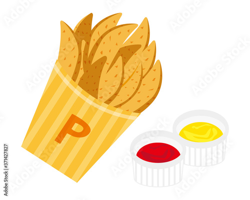 フライドポテトのベクターイラスト　フレンチフライ