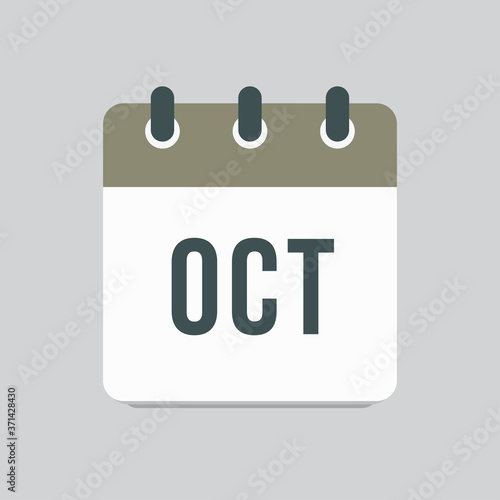 Vector icon day calendar, autumn month October