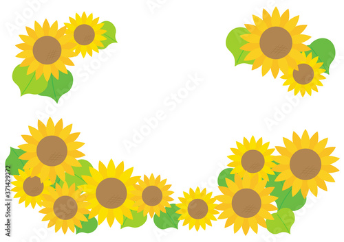 向日葵のイラストフレーム