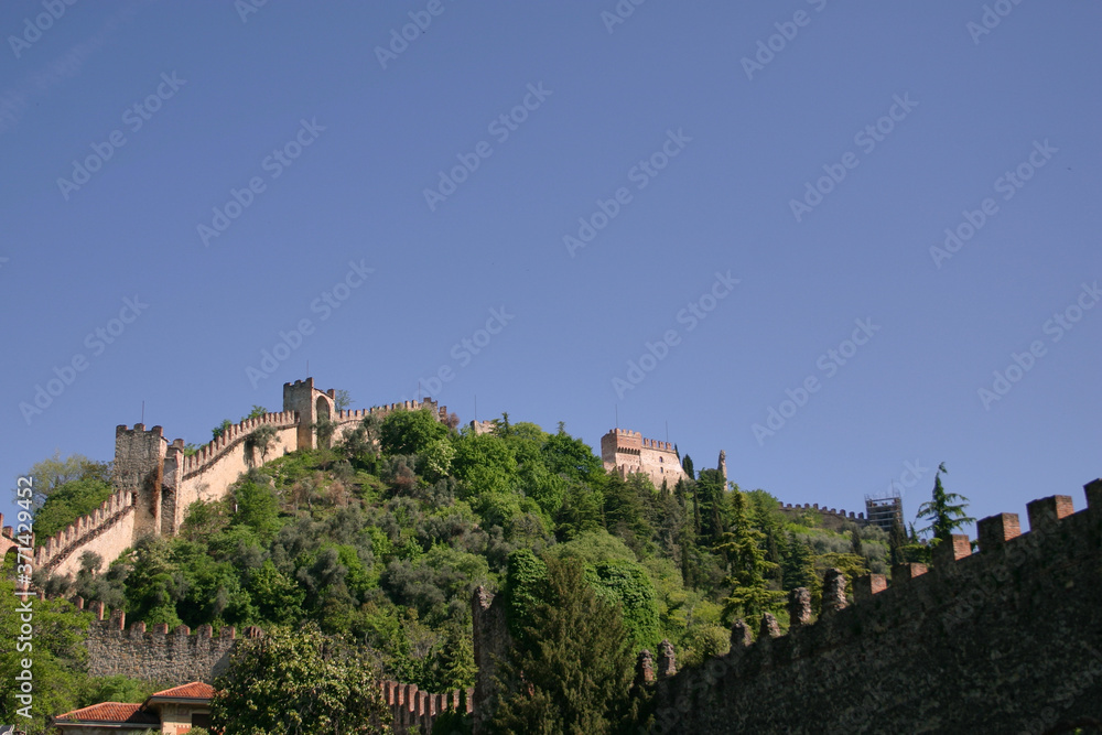 Marostica city walls and castle