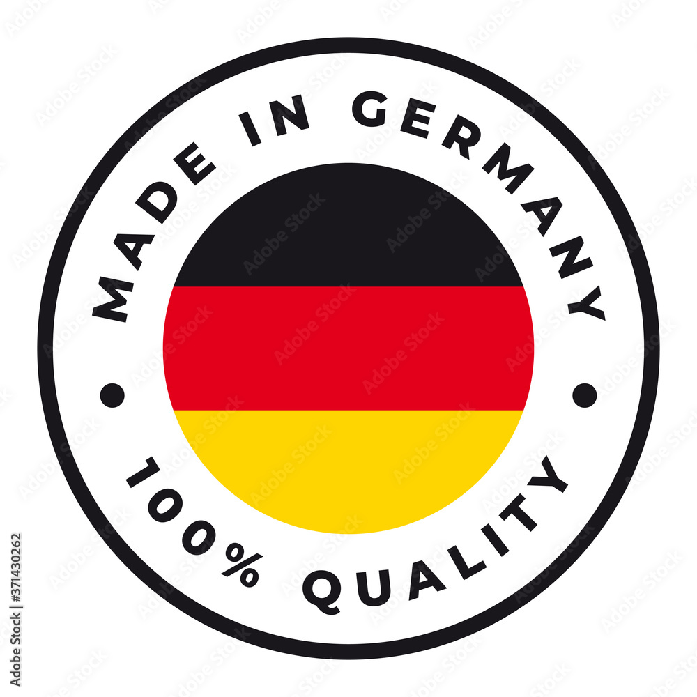Vector circle symbol. Text Made in Germany with flag. Isolated on white background. Vector circle symbol. Text Made in Germany with flag. Isolated on white background.