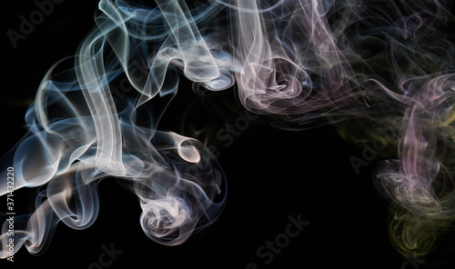 Smoke abstract lines on black background