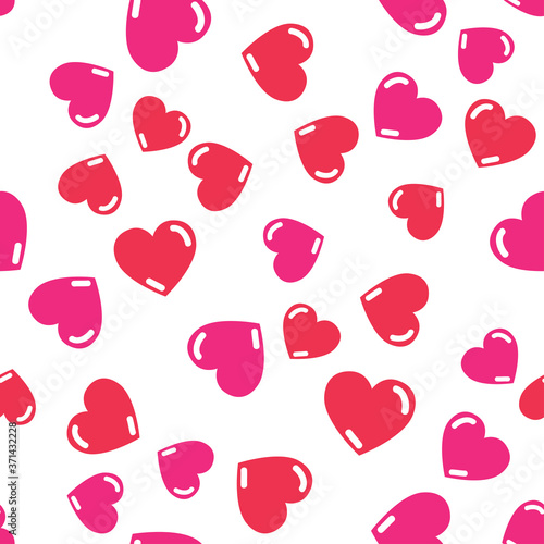 Seamless heart shaped pattern. Design for Valentine's Day or another love romantic projects. Repeating vector illustration for wrapping paper, textile, baby clothing or greeting cards. 