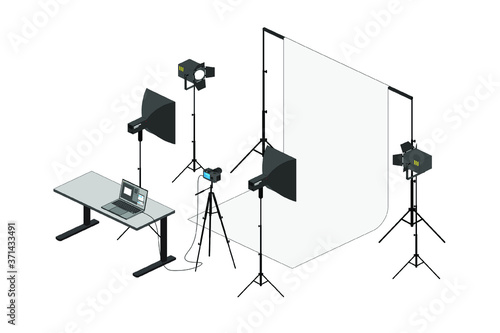 Photo studio with tools for professional production.