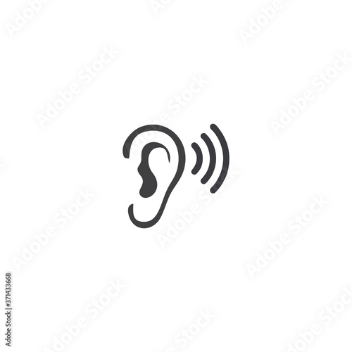 Ear listen vector icon on white background