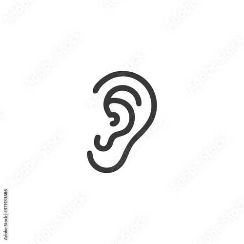 earlobe icon isolated on white background