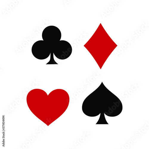 Set of playing card suits symbol