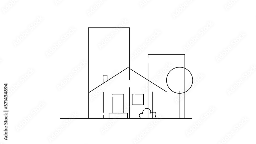 Concept of construction flat style house, isolated on white background. Concept of construction flat style house, isolated on white background.