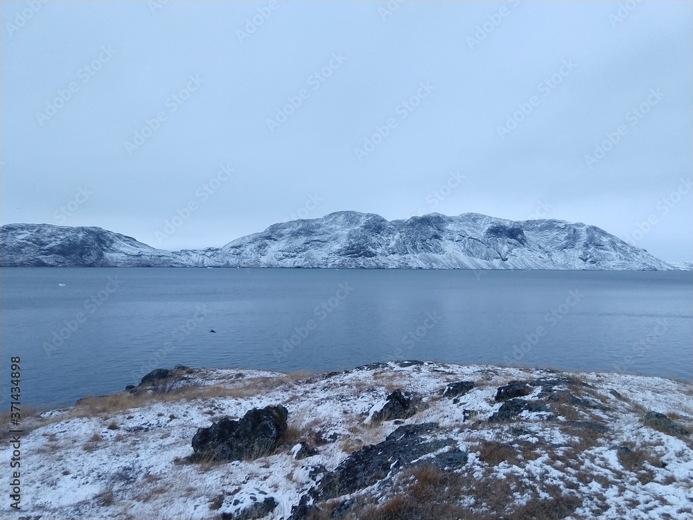 snow covered mountains