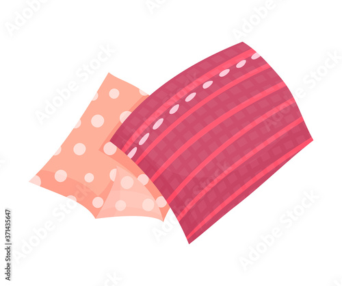 Cotton Patch and Cloth as Sewing Accessory Vector Illustration