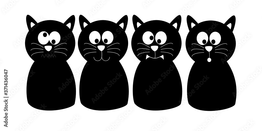 Black cat isolated on white background. Black cat isolated on white background.