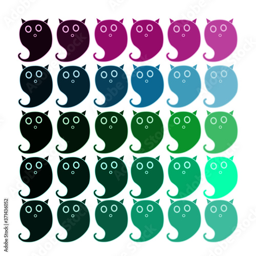 Vector cute ghost  in Halloween  isolated on white background. 
