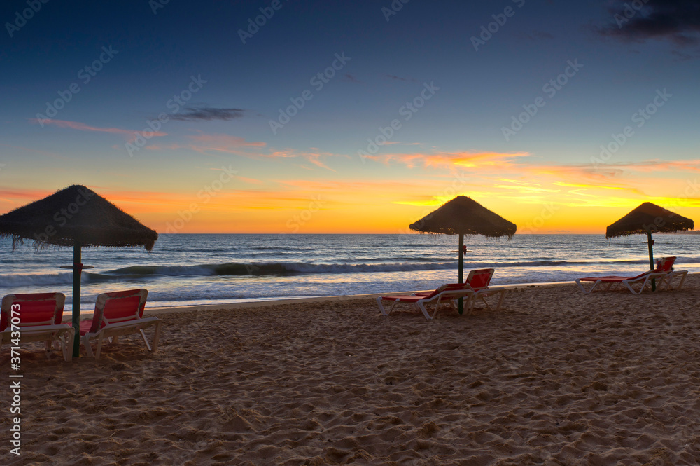 Sunset, Praia da Falesia, Falesia Beach, Algarve, Portugal