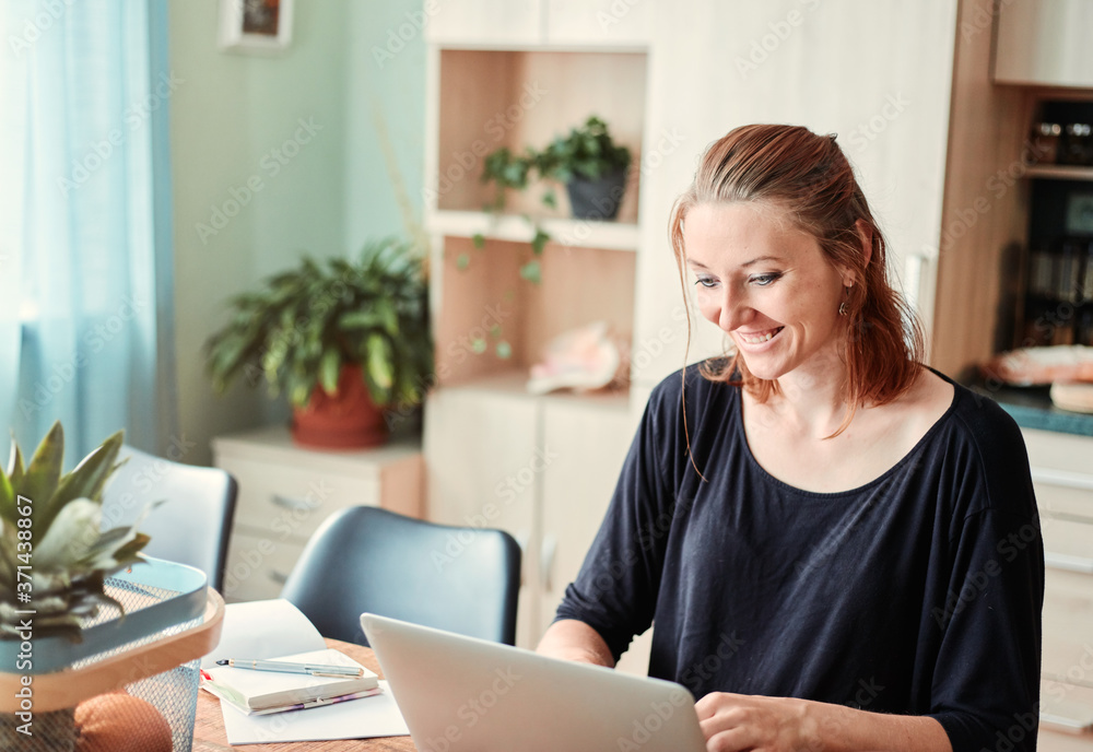 Homeoffice, a woman working on PC Homeoffice, a woman working on PC
