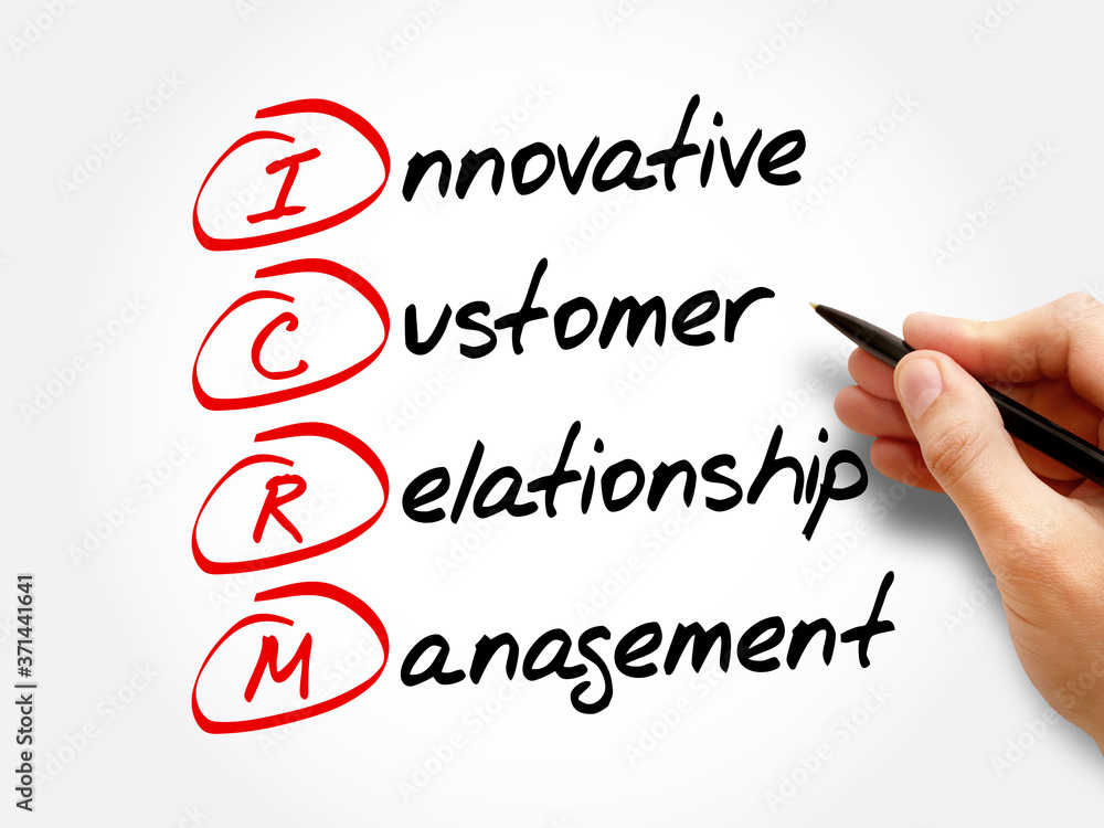 ICRM acronym, business concept background ICRM acronym, business concept background