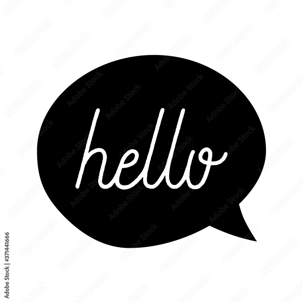 Speech bubble with hello quote