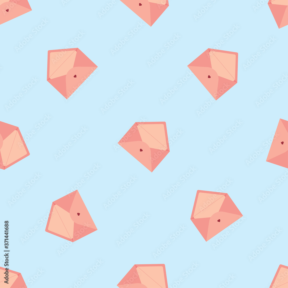 Hand drawn vector envelopes. Seamless pattern with pink envelopes. Pattern for web design and printing. Love letter. Hand drawn vector envelopes. Seamless pattern with pink envelopes. Pattern for web design and printing. Love letter.