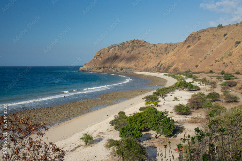 Spectacular scenery of Dolok Oan beach seen from above on Cristo Rei hill