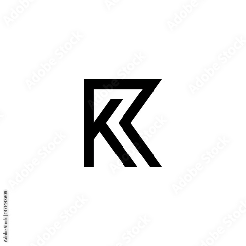  KR RK Initial logo template vector