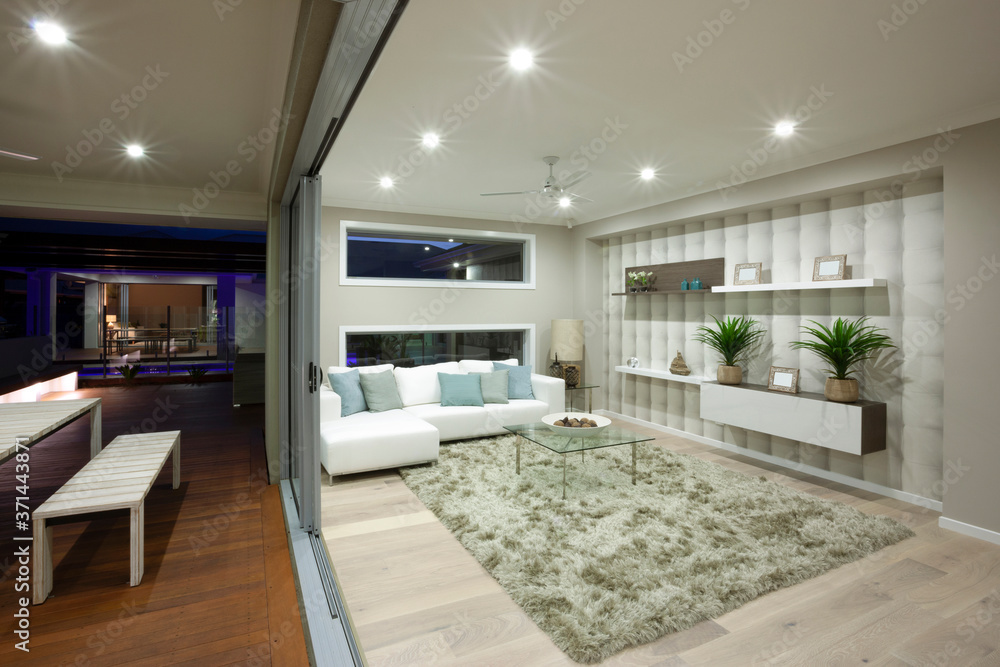 Interior view of a living room in new luxury home