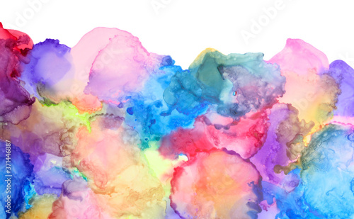 Watercolor smear blot painting. Canvas texture abstract background. © Liliia