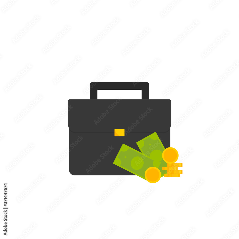 This is a suitcase of money on white background. This is a suitcase of money on white background.