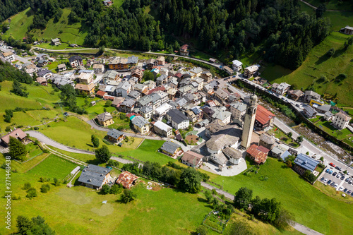 Aerial summer view of the village of Gerola Alta - Valtellina (IT) photo