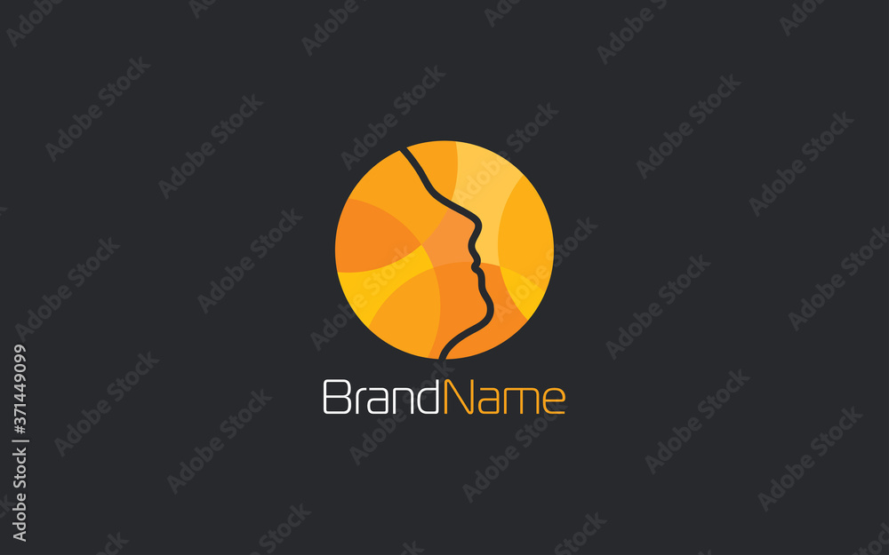 Abstract  logo  formed face with simple and modern shape