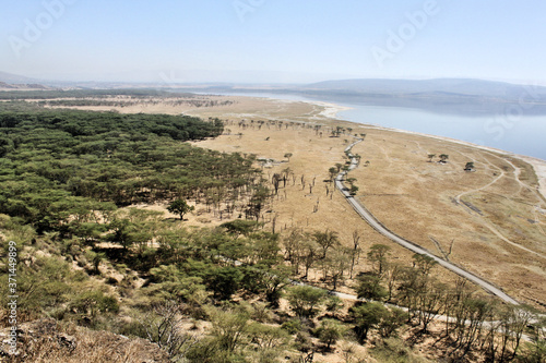 An aerial view of Lake Naguru in Kenya