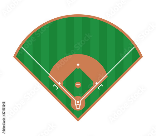 Baseball field icon. Flat illustration of baseball field vector design. Top view Web