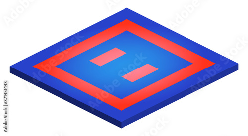 Perspective isometric Karate judo taekwondo carpet mat tatami vector illustration on white background