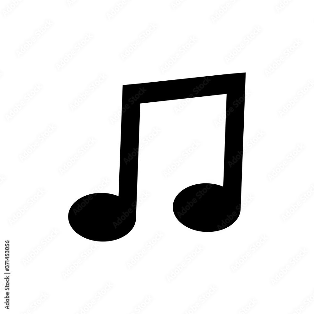 Music note symbol icon. Vector illustration isolated on white Music note symbol icon. Vector illustration isolated on white