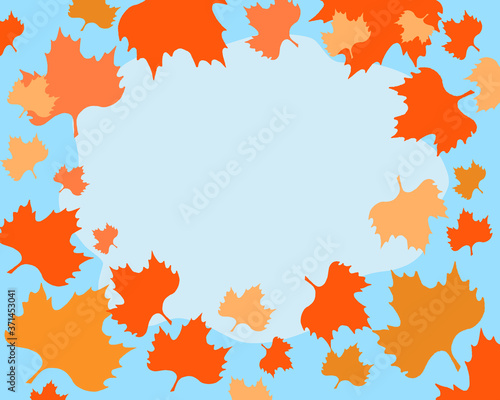 The picture autumn background blue.