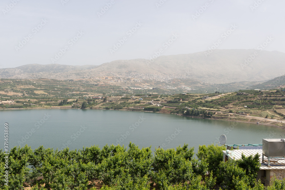 View of the lake and the city.