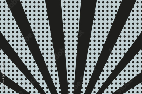 Black rising sun with grungy dotted background pattern vector
