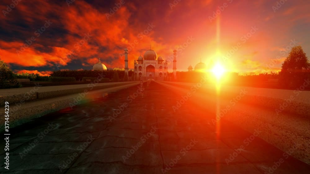 Beautiful sunset over Taj Mahal Beautiful sunset over Taj Mahal