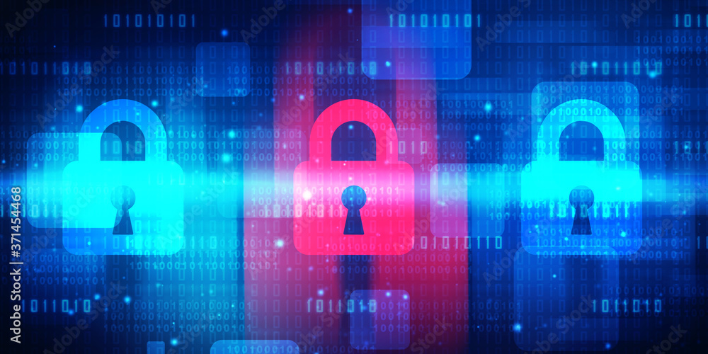 2d illustration Safety concept: Closed Padlock on digital background 2d illustration Safety concept: Closed Padlock on digital background
