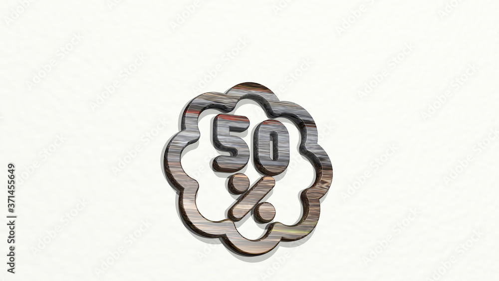 DISCOUNT 3D icon on the wall - 3D illustration for sale and background DISCOUNT 3D icon on the wall - 3D illustration for sale and background