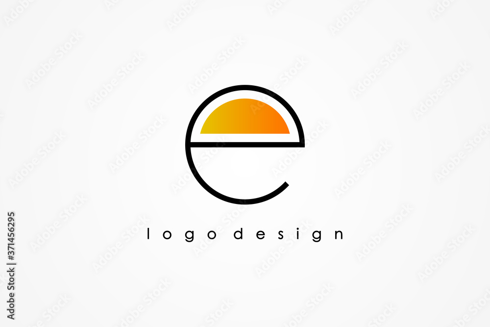 Simple Initial Letter E Logo. Black Circular Line isolated on White Background. Usable for Business and Branding Logos. Flat Vector Logo Design Template Element Simple Initial Letter E Logo. Black Circular Line isolated on White Background. Usable for Business and Branding Logos. Flat Vector Logo Design Template Element